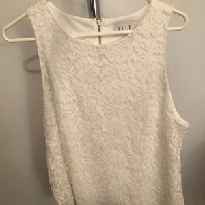 White Lace Sleeveless Top